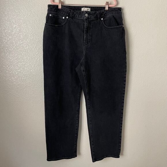 Madewell Jeans Womens 18W Black Curvy 90s Straight Leg High Rise Denim Cotton - Picture 4 of 13